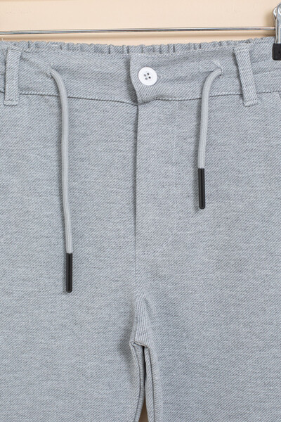 Cansın Mini Gray Boy's Double Leg Basic Fabric Trousers with Elastic Waist 21419