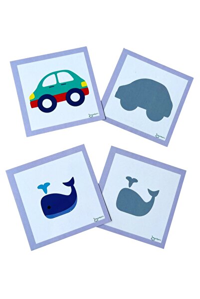 Loyameri Kidsshop بطاقات مطابقة الظل 15 زوجًا 30 بطاقة ما قبل المدرسة، نشاط ت...