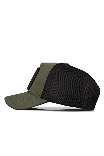 BlackBörk Wolf Logo Khaki-Black Trucker Hat