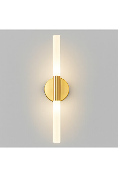 CAILON Gold Kaplama Çubuk Led Aplik Şarjlı Dekoratif Duvar Lambası (3000K Gün Işığı)
