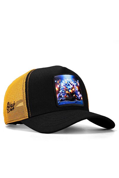 BlackBörk Kirpi Logolu Siyah-sarı Trucker Şapka