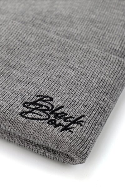 BlackBörk Gray Beanie with Bull Logo