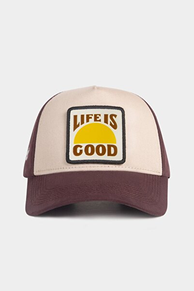 BlackBörk Капелюх бейсболка з логотипом Life Is Good, колір кава-бежевий