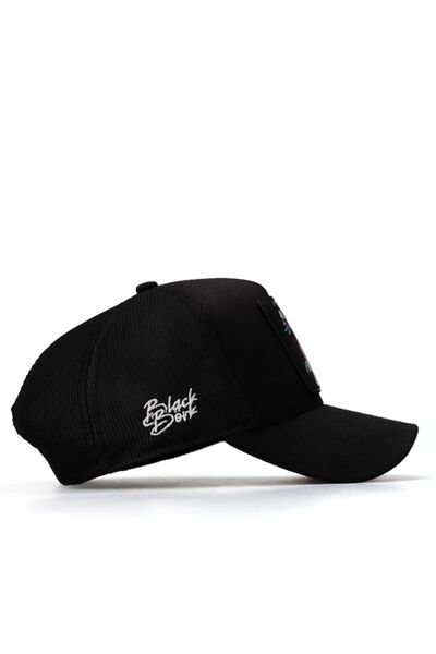 BlackBörk Panter Logolu Siyah Trucker Şapka