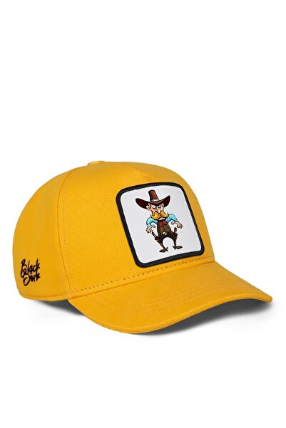 BlackBörk قبعة بيسبول للأطفال باللون الأصفر مع شعار كاوبوي