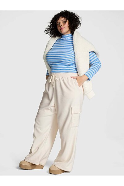 PINK Mikro Polar Geniş Paça Kargo Pantolon