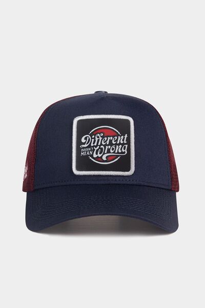 BlackBörk Різні неправильні логотипи Lacivert-Bordo Trucker Şapka