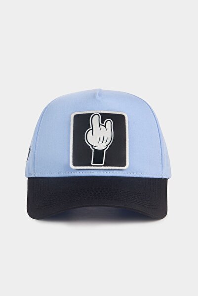 BlackBörk Чорно-блакитна бейсболка з логотипом на пальці