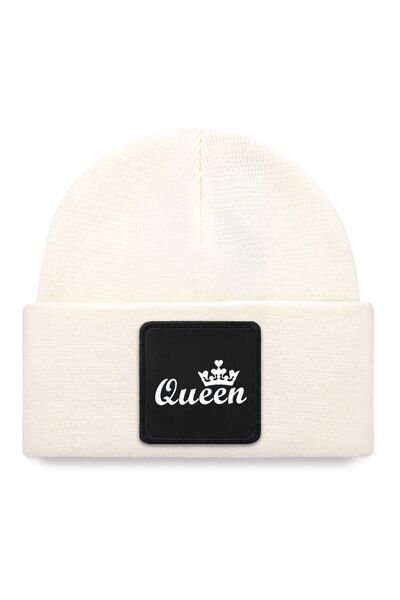 BlackBörk Queen Logo White Beanie