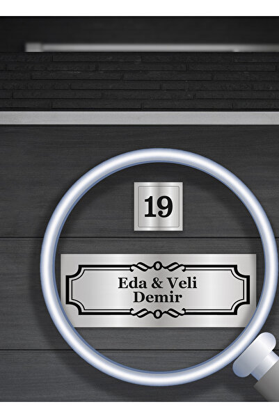 Azresa Kişiye Özel Kapı İsimliği - Klasik Model (15x5 cm + 5x5 cm)