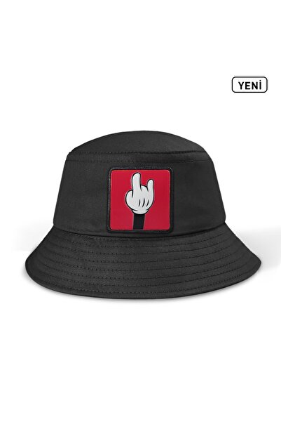 BlackBörk Μαύρο καπέλο με λογότυπο Finger