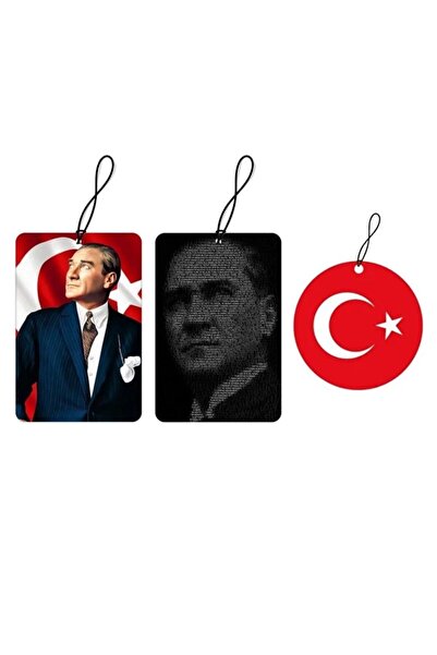 Techmaster Araç Asma Koku Atatürk Figür İmza Tasarım Set 3