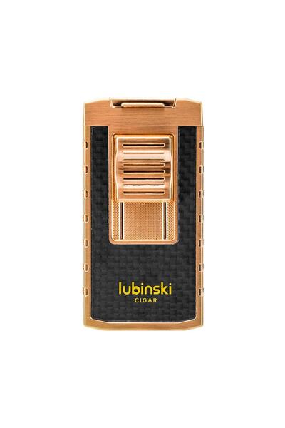 Lubinski Yeni Stil Delicili Çift Torch Puro Çakmağı Gold