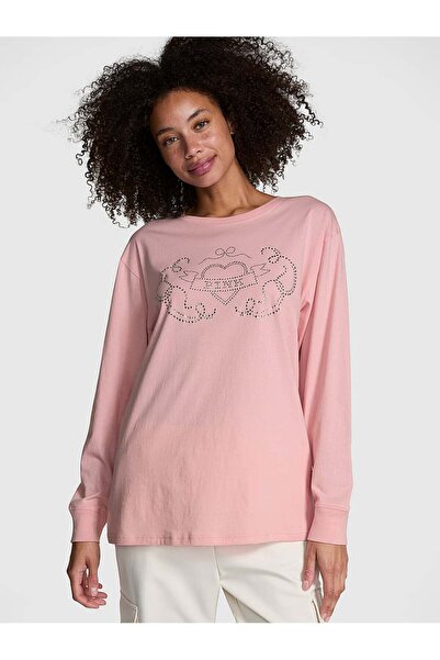 PINK Kampüs Pamuklu Uzun Kollu Tişört