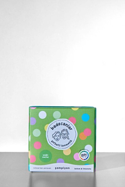 Badecanlar Şefkatli Kozmetik Yağlı Saçlar Için Bıttım Ve Limon Otu Içeren Doğal Katı Şampuan 70gr