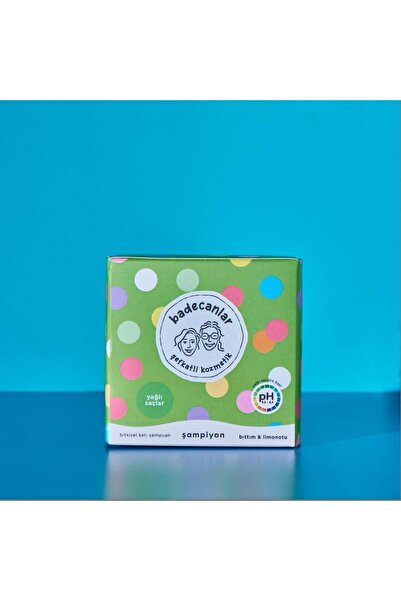 Badecanlar Şefkatli Kozmetik Yağlı Saçlar Için Bıttım Ve Limon Otu Içeren Doğal Katı Şampuan 70gr