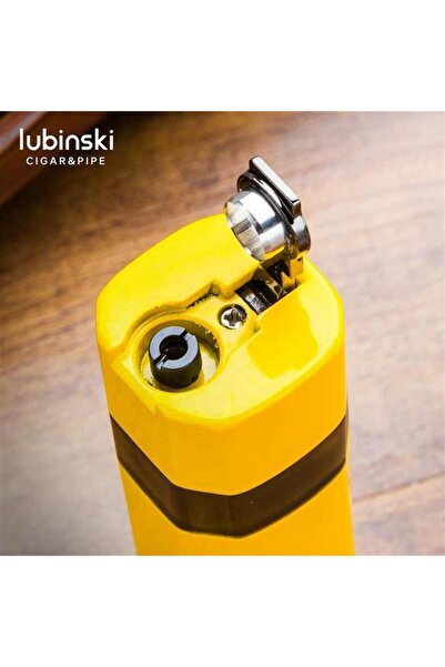 Lubinski Lion Sehpalı Delicili Tek Torch Puro Çakmağı Sarı