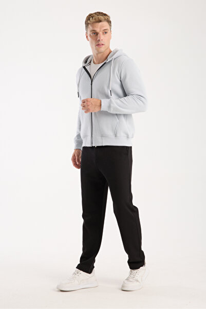 kaphone 10 Hanorac Pamulu pentru bărbați, cu 3 fire din lână, cu fermoar complet Ka cu glugă