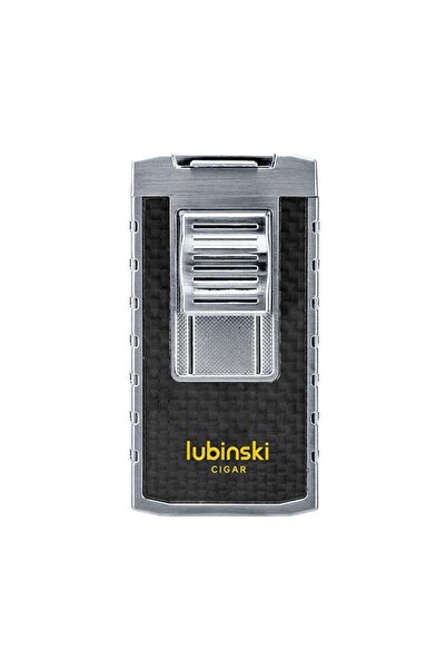 Lubinski Yeni Stil Delicili Çift Torch Puro Çakmağı Silver