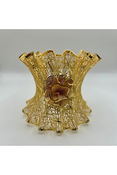 NYR Gold Silver Çiçekli Tül Bilezik 22 Ayar Altın Kaplama 925 Ayar Gümüş