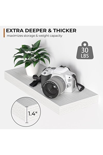 Yelajoy 2 Pack Floating Shelves,Wooden with Invisible Brackets,Wall Mounted Shelves for Wall Decor Storage