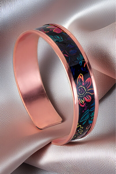 OSMANLI GÜMÜŞ Women's Copper Bracelet Ring Set - Bianca Model Special Edition Metal Box and Quartz Stone