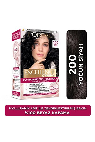 L'Oreal Paris Excellence Creme Saç Boyası 200 Yoğun Siyah