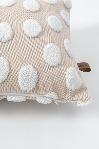 HAMUR Bohemian Special Design Punch Punch Pattern Decorative Rectangular Throw Pillow Cover Point Beige
