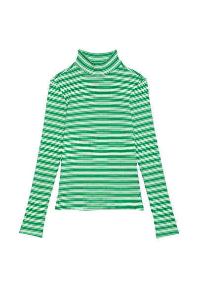 PINK Ribanalı Balıkçı Yaka Uzun Kollu Tişört