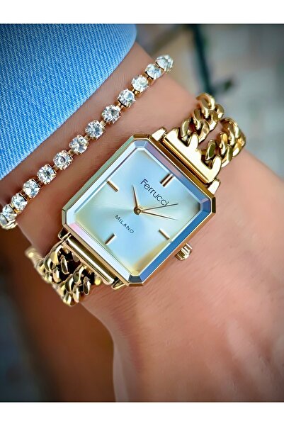 Ferrucci Kadın Kol Saati Zincir Kordon 3 Atm Suya Dayanıklı Bileklik Hediyeli Tasarım Saat