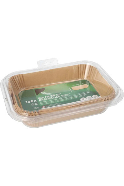 Mercaton Set 100 de hârtie de copt pentru Airfryer cu corp dublu, formă drept...