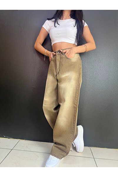 St.Poll Pantaloni blugi unisex, stil vintage, cu aspect uzat și spălătură spe...