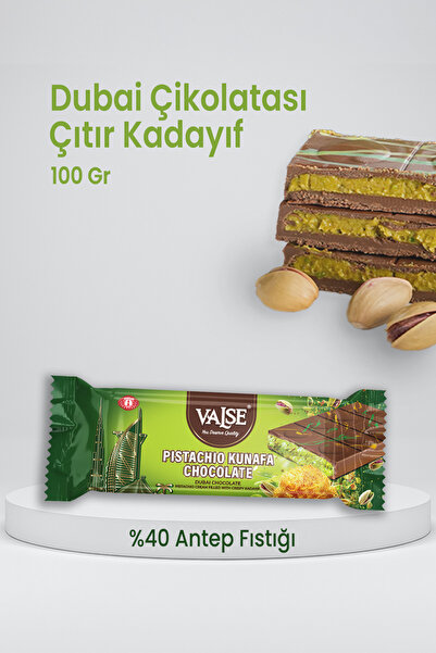 Valse 100 Gr Antep Fıstıklı Ve Çıtır Kadayıflı Dubai Çikolatası , Sütlü Çikolata