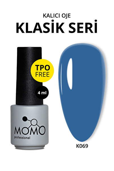MOMO professional Kalıcı Oje K069, Klasik Mavi, 4 ml, TPO- FREE