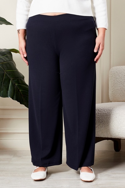 Ferace Women's Large Size Waist Full Elastic Wide Leg Hijab Trousers