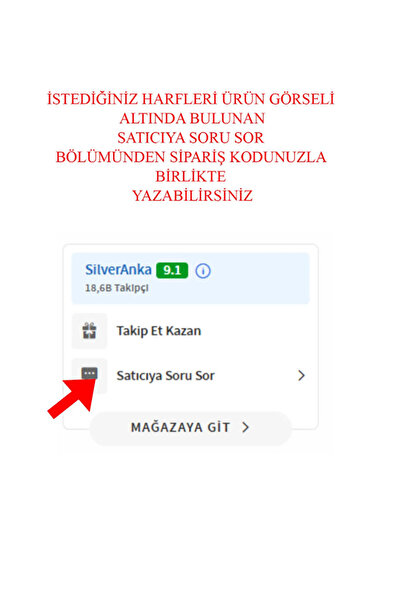 Silveranka 925 Ayar Gümüş Harfli Yıldız Şahmeran