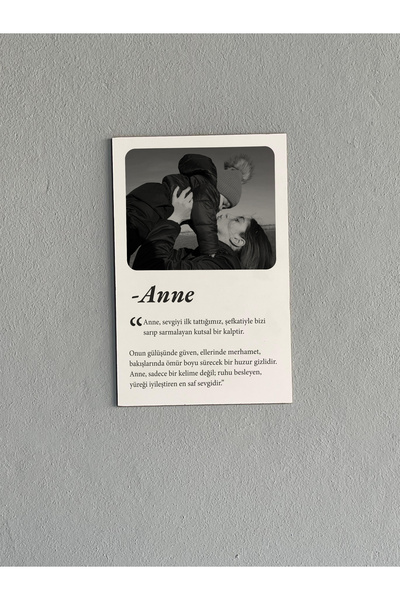 Grafik Le Reklam Baskı Merkezi Anne Temalı Duygusal Ahşap Tablo | 20x30 UV Ba...
