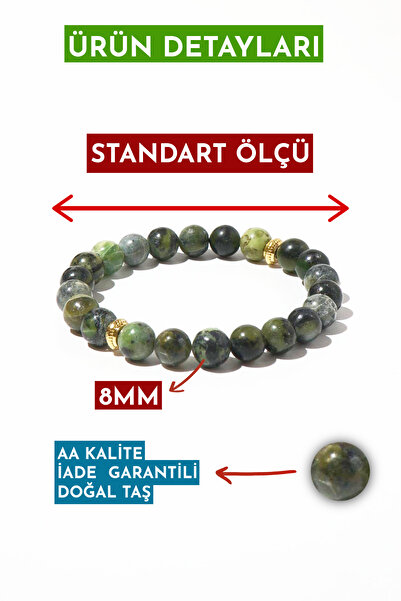 Orenda Design Yeşimtaşı Doğal Taş Bileklik (Huzur, Şifa ve Duygusal Denge)