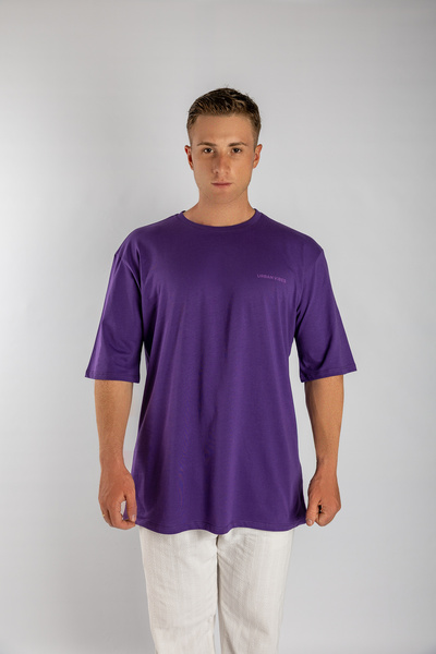 Butik Urban Vibes Mor Oversize Basic Unisex Tişört
