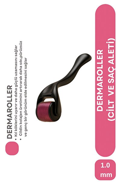 Genel Markalar Titanyum Uçlu 540 Iğneli Derma Roller 1 Mm Sorelis Iğne Cilt Yüz Vücut Yenileme Masaj Aleti