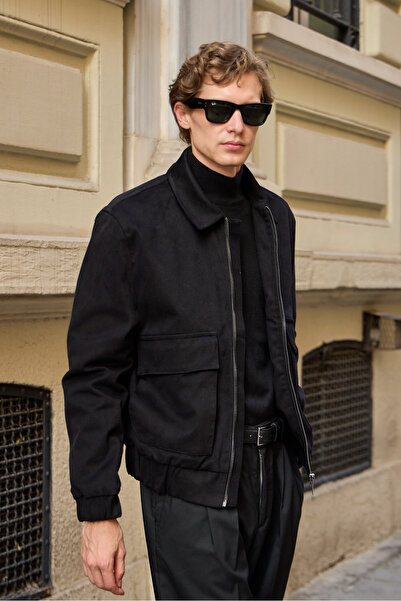 Danger Erkek Pamuklu Cepli Mont Ceket Siyah