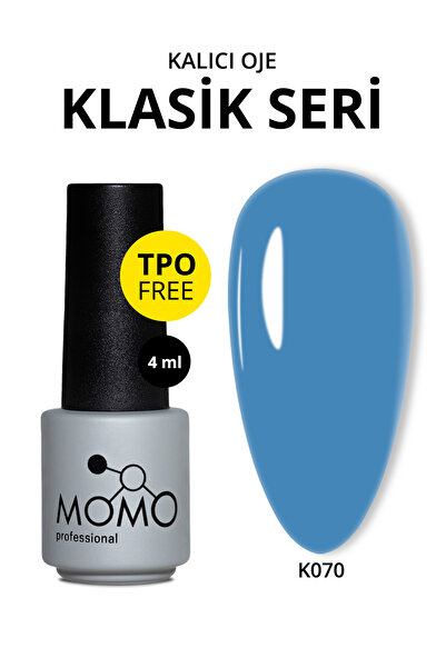 MOMO professional Kalıcı Oje K070, Açık Mavi, 4 ml, TPO- FREE