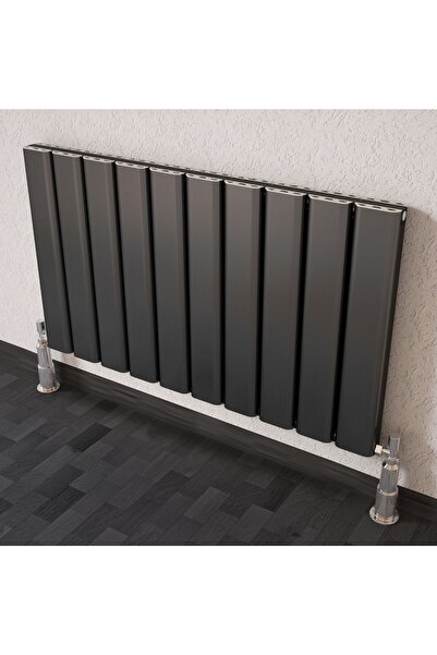 Lojimax Diamond Double Alüminyum Çift Panel Yatay Radyatör 600x800 mm 8 Dilim RAL 7043 Dokulu Antrasit Gri