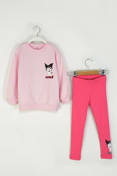 DMB BOYS & GIRLS Lányoknak szánt Kuromi mintás szett pulóverrel és bordázott, rugalmas leggings kombinációval