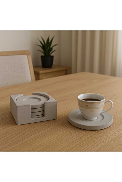 KARRA Gray Concrete Cup and Cup Tea Set