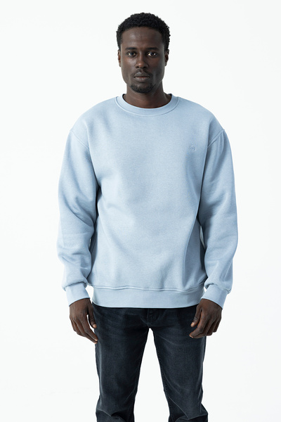 JB John Borners Men's Crew Neck Jb Embroidered 3-Thread Sweatshirt Light Gray...