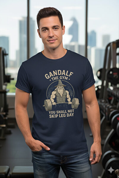 remonz Gandalf Gym LOTR Regular Fit 100% бавовна, м'яка тканина, футболка з коміром-стійкою