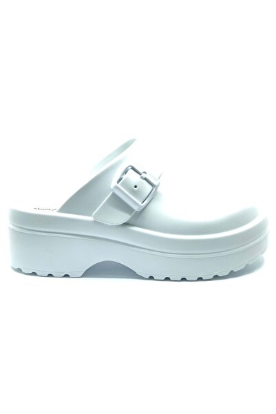 Kocamanlar Ayakkabı Kocamanlar Sabo Doctor and Nurse Slippers Thick Sole Orthopedic Women's Slippers White