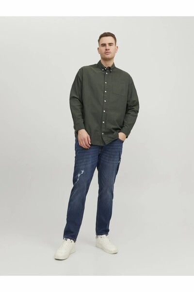 Jack & Jones Jack&jones Plus Size Khaki Men's Oxford Shirt 12190444