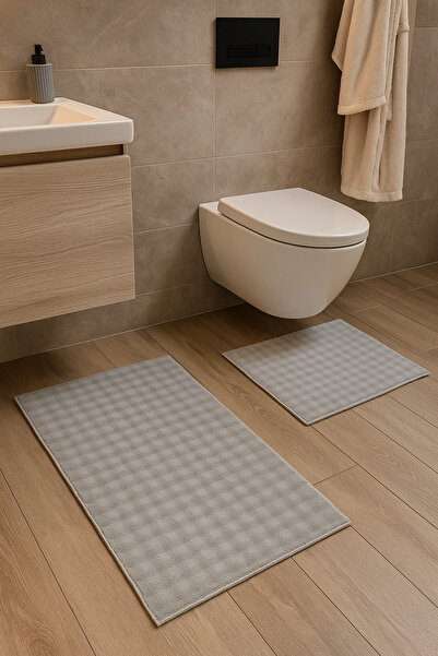 HOME ESSENTIALS Set od 2 Kupatilski otirač - Protivklizni đon, Perivo i upija...